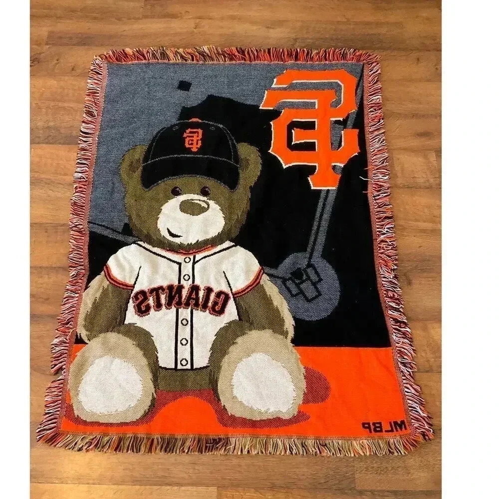 San‎ Francisco Giants Teddy Bear Woven Tapestry Throw Blanket